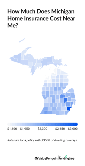 Cost of home insurance in Michigan by city